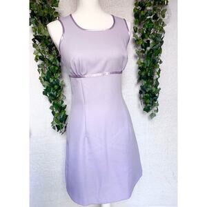 Vintage 1970's Wrapper Purple Above Knee Empire Waist Dress Women's 11/12